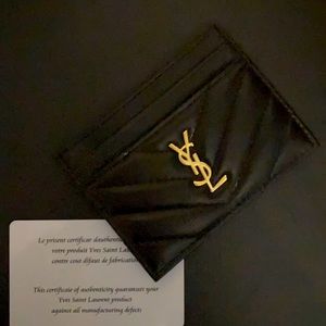 Black patent leather card holder